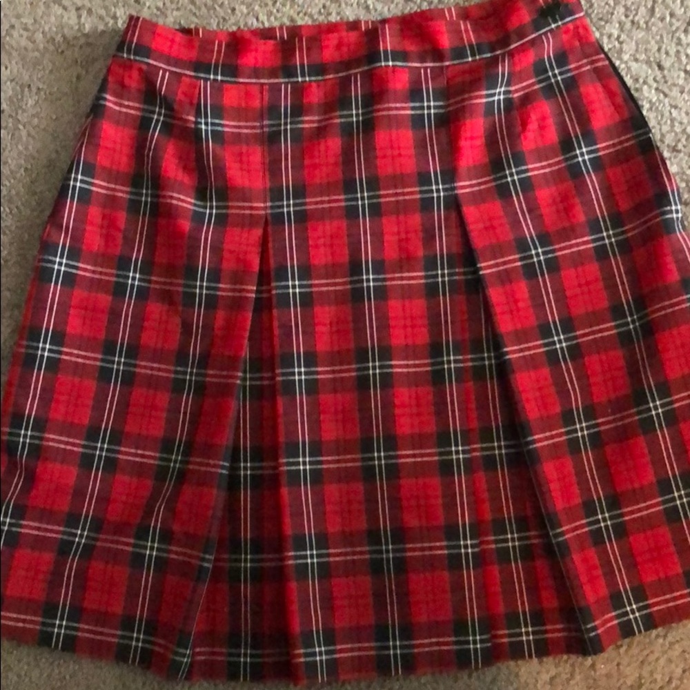 Uniform Skirt Red Black and White Plaid